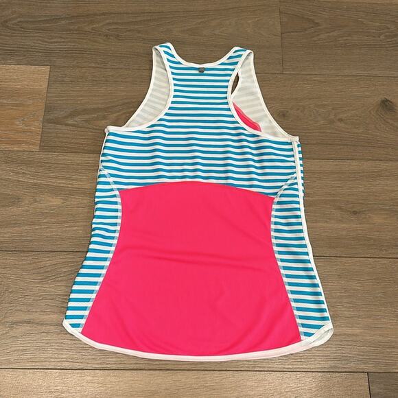 NIKE Hot Pink‎ Blue Striped Dri-Fit Training Running Active Tank Top Size Small - Picture 2 of 11